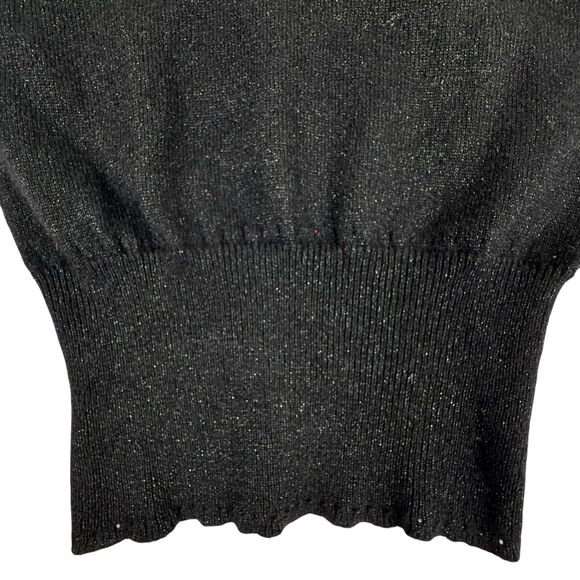 Wyeth by Todd Magill Women Cashmere Ruffle V-Neck Sweater S Shimmer Evening Knit - Picture 6 of 12
